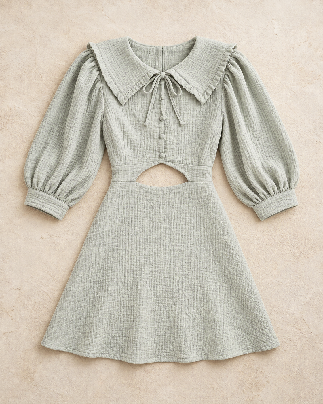 Dress with mint-colored details