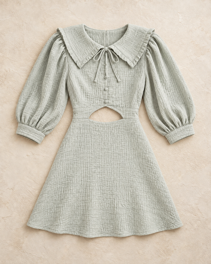 Dress with mint-colored details