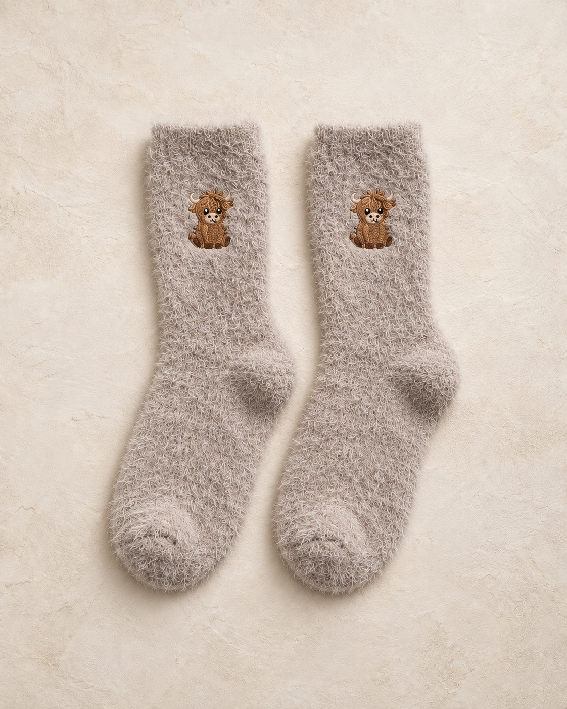 Pairs of Women'S Calf Embroidery Plush Socks Winter Thickened Warm