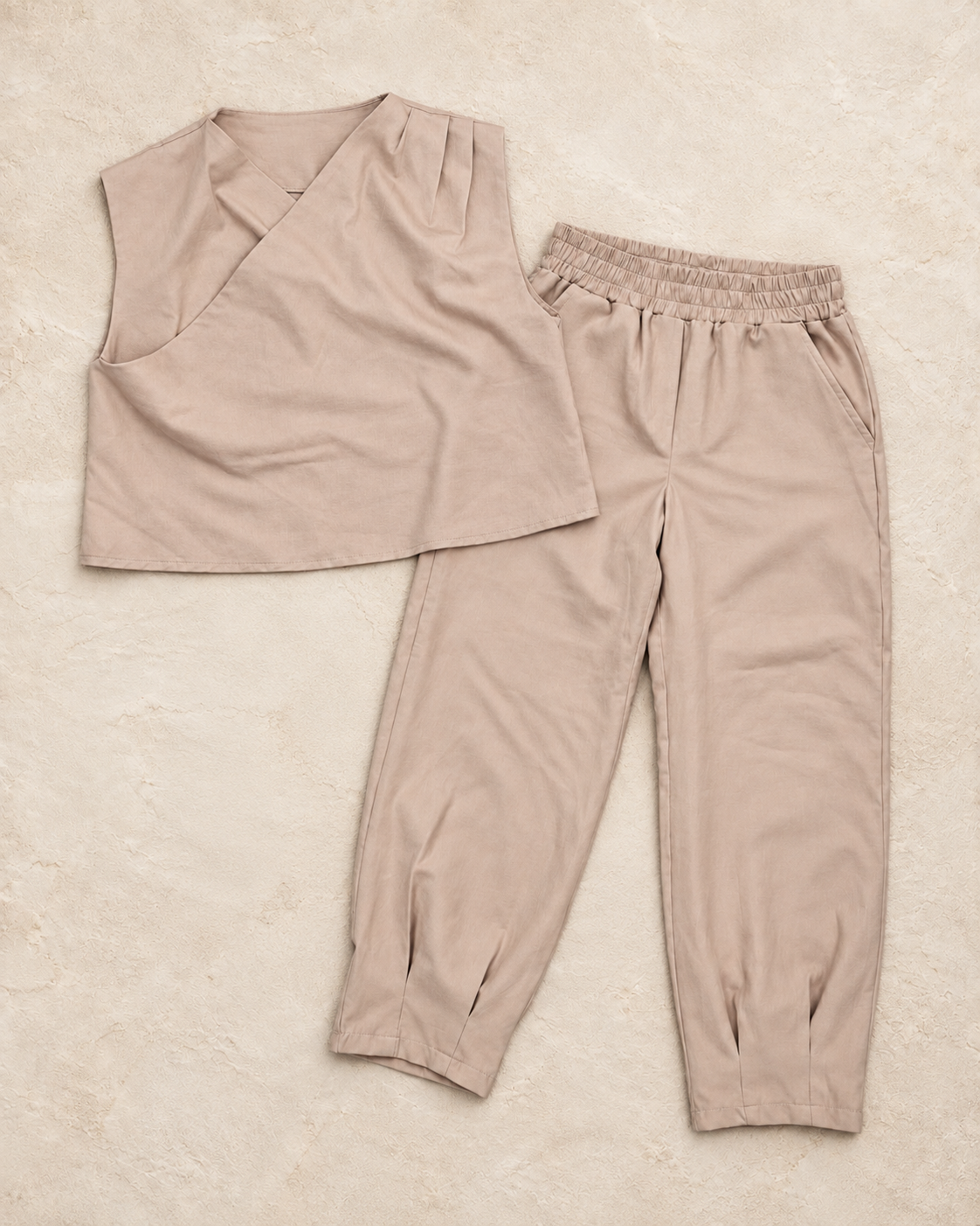 Beige set of Top & Pants