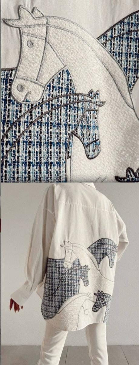 Tweed Detailed Shirt Ecru