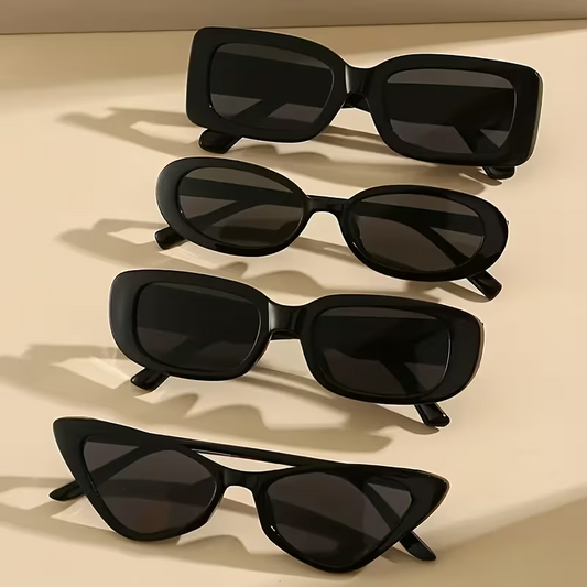 4-Piece Set of Black Sunglasses