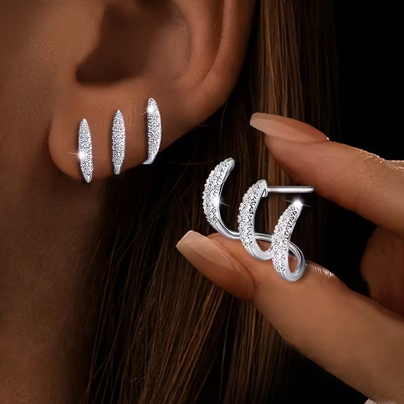 Silver Sprial Earings