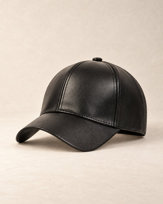 Women's PU Leather Baseball Cap, Outdoor Adjustable Casual Hat