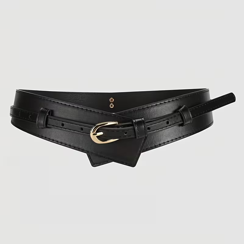 pack of 2 belt Women'S Versatile Faux Leather Belt -