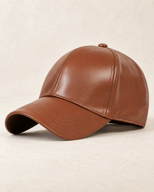 Women's PU Leather Baseball Cap, Outdoor Adjustable Casual Hat
