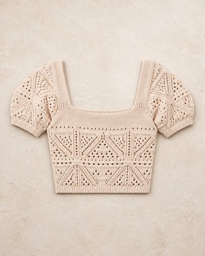 Off-White Knitted Cropped Top