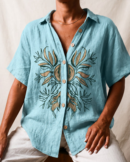 Women's New Summer Short-Sleeve Top, Casual, Versatile, and Elegant Blouse