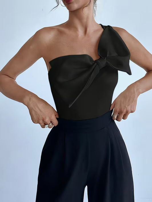 Women's Bow-Tie Bodysuit Top