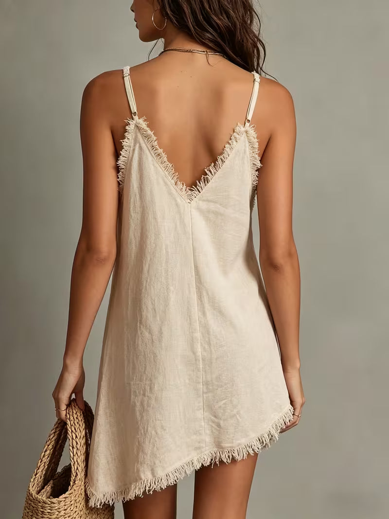 Women'S Fashion Tassel Trim Mini Cami Dress, Temperament Dress, Elegant Special Occasion