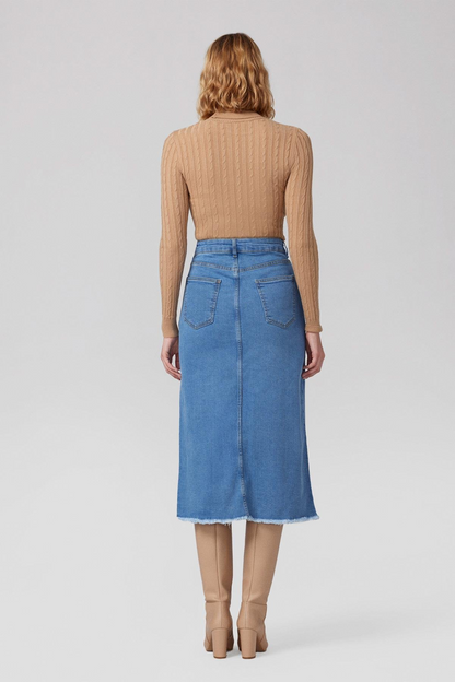 Denim Cut-Out Blue Skirt