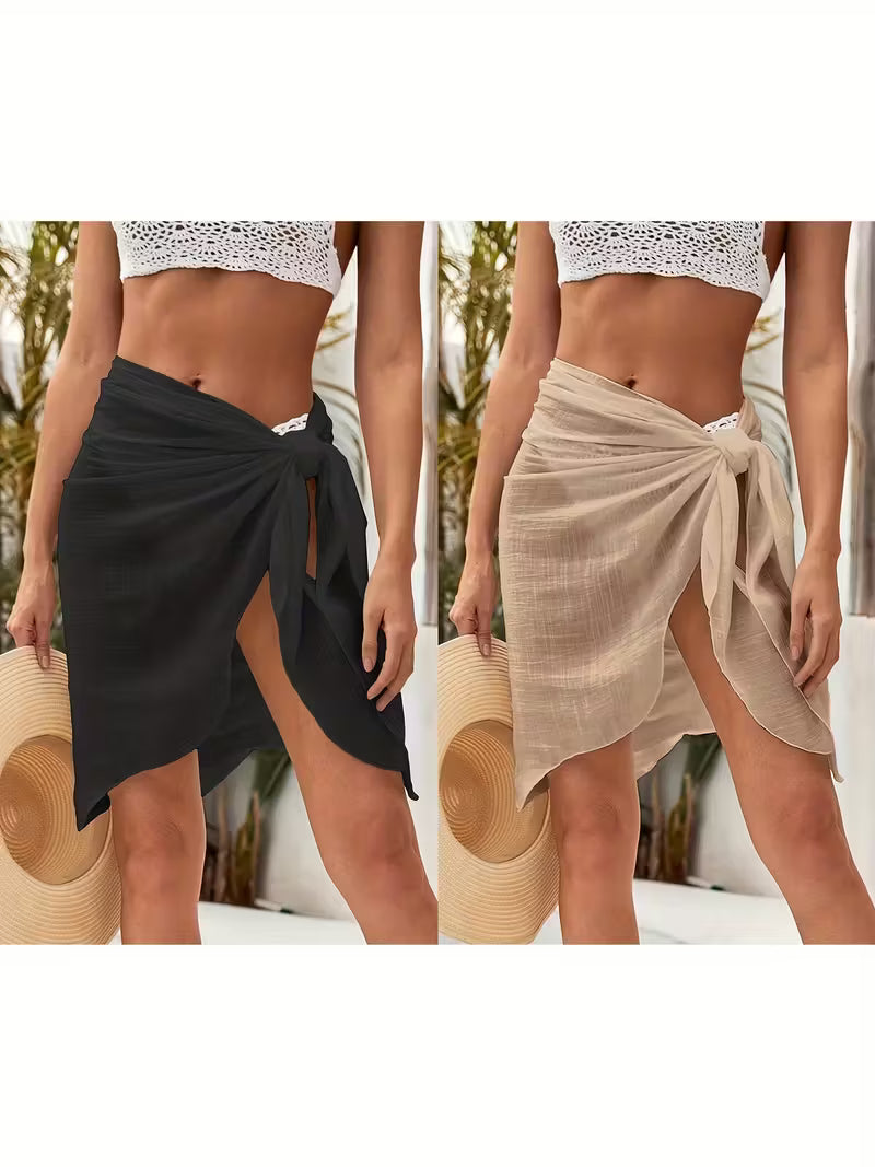 2pcs Beach Sarong Cover Up Swimwear Coverup Bikini Sarong Pareo Wraps for Women