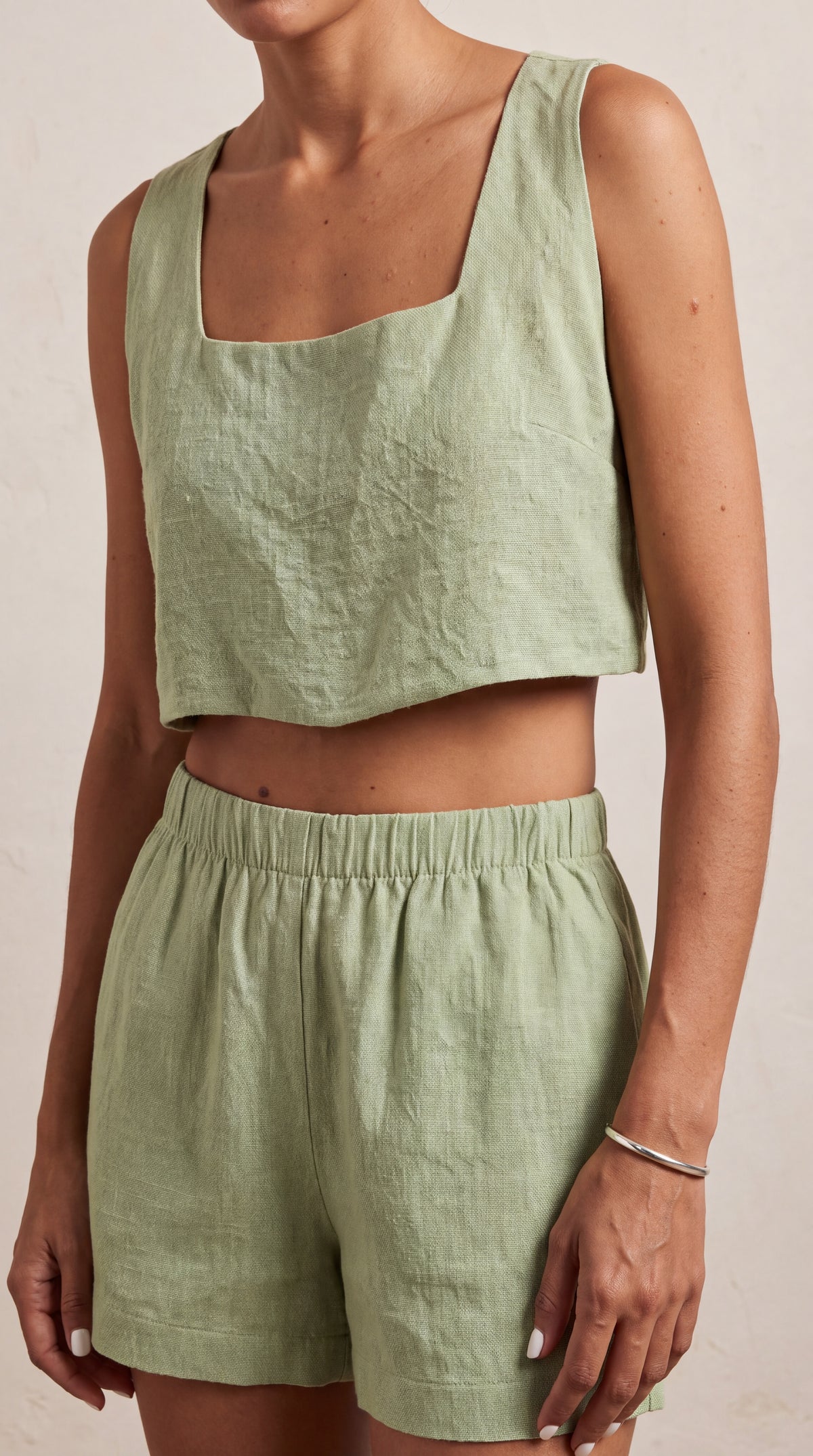 Olive Square Cotton Cut Blouse