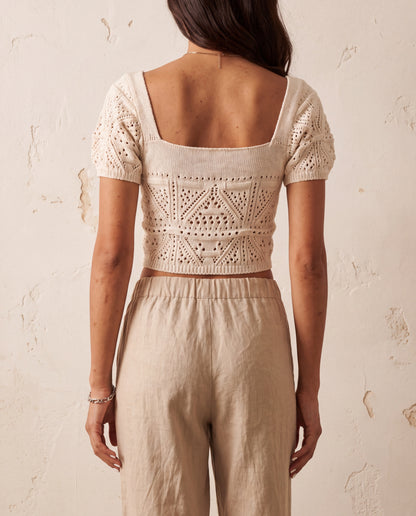 Off-White Knitted Cropped Top