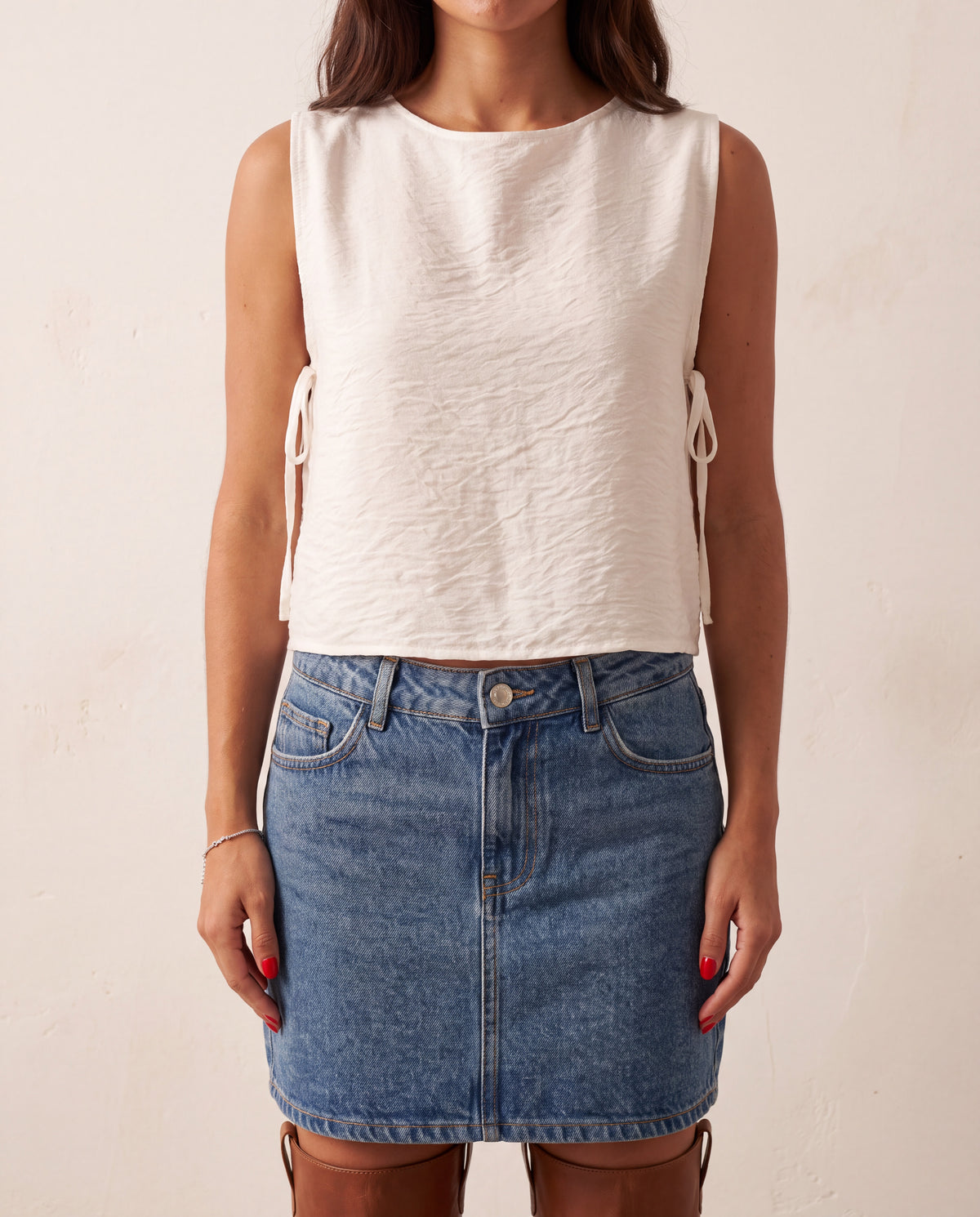 White Cut Top