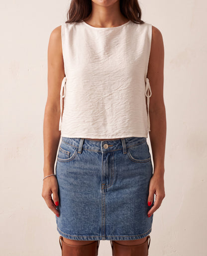 White Cut Top