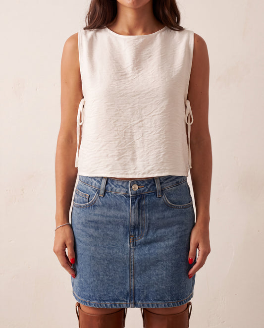 White Cut Top