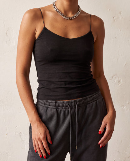 Strap Black Blouse