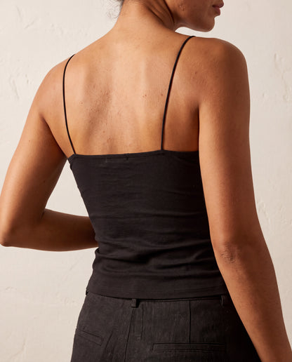 Strap Black Blouse