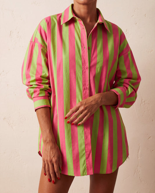 Striped Shirt Fuchsia Shirt