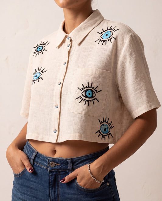 Embroidered Detailed Shirt Natur
