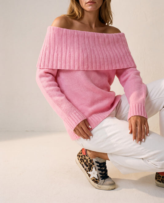 Women's Pink Madonna Collar Knitwear