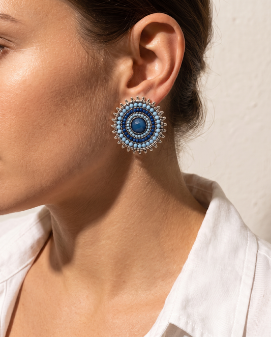 Blue Retro Earrings