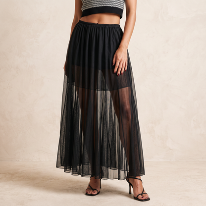 Chiffon See-through Maxi Skirt