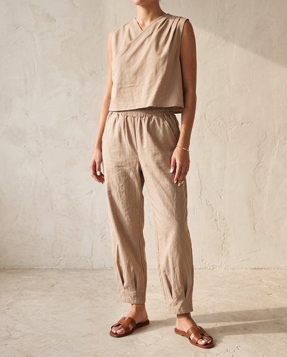 Beige set of Top & Pants