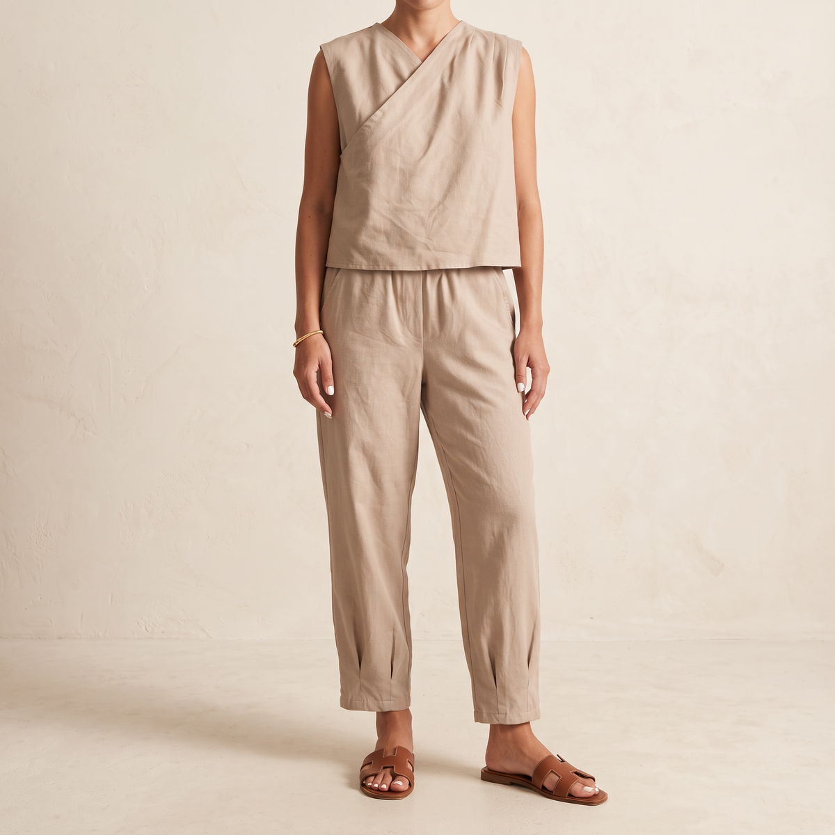 Beige set of Top & Pants