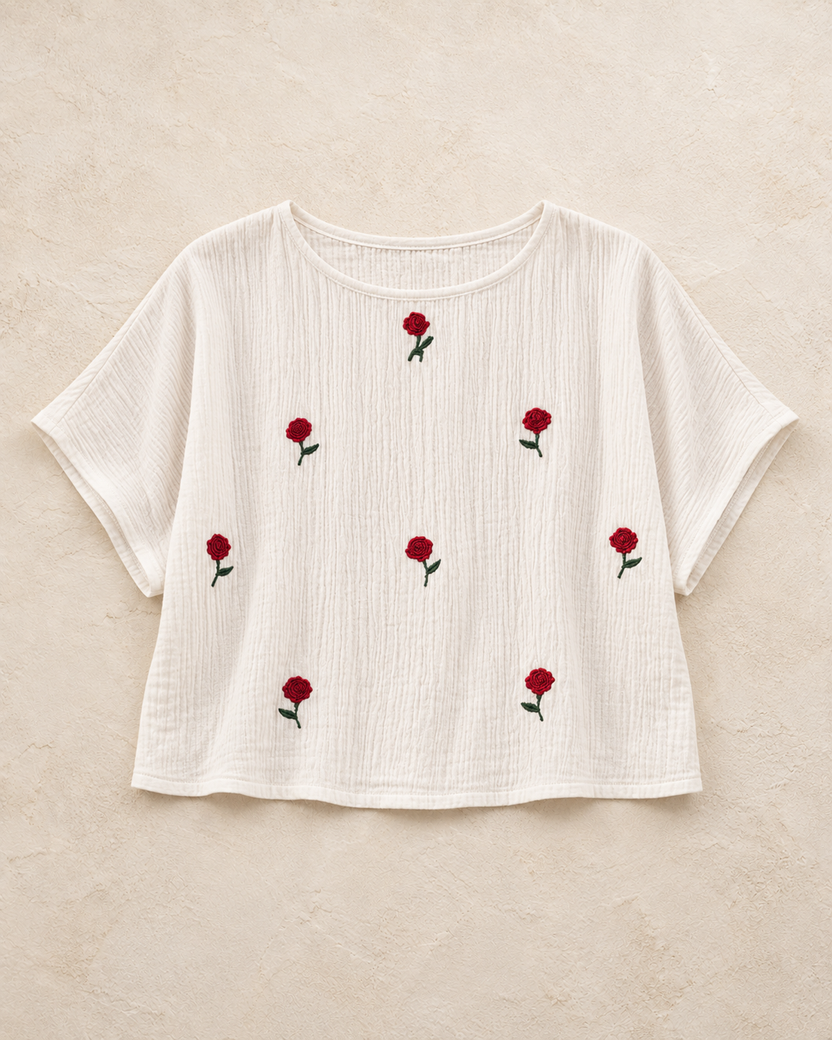 Embroidery Detailed Cropped Top