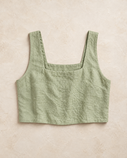 Olive Square Cotton Cut Blouse