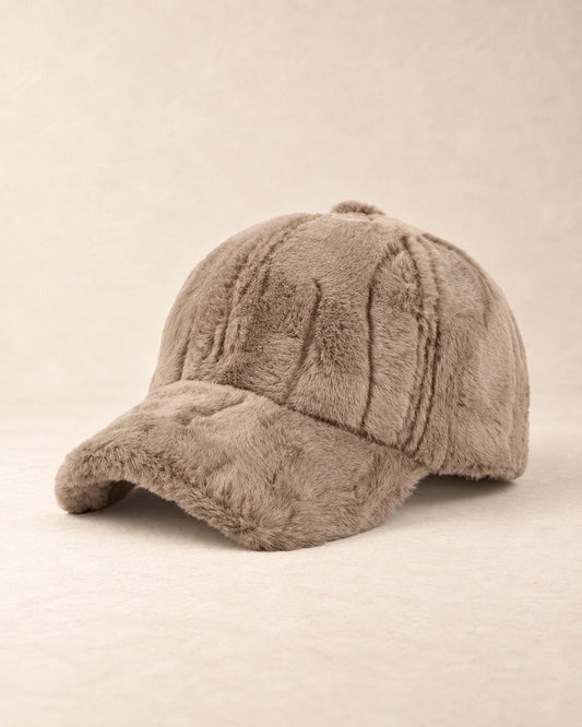 Autumn and Winter Warmth Pure Color Faux Wool Velvet Hat Casual Cap